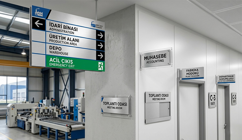Kocaeli Gebze ve Dilovası Fabrikaları İçin Ofis İçi Yönlendirme Levhaları Rehberi