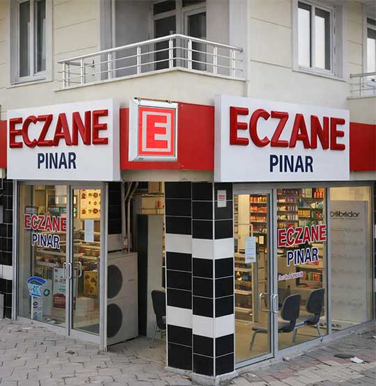 Çift Taraflı (V Tipi) Eczane Tabelası